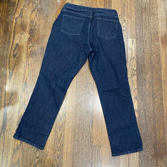 Talbots Dark Indigo Jeans Size 12 Petite Denim Straight Leg Cotton Blend Pants - Picture 4 of 9